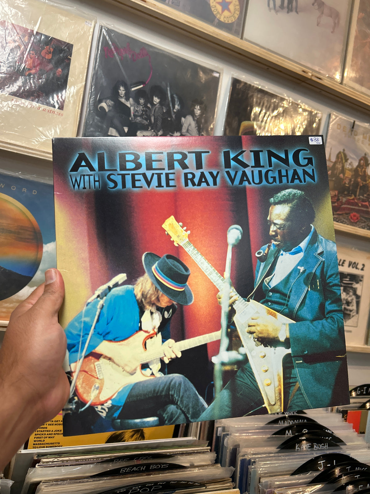 In session - Albert King with stevie Ray Vaughan
